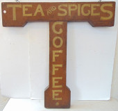 TRADE SIGN, DOUBLE SIDED, "TEA
