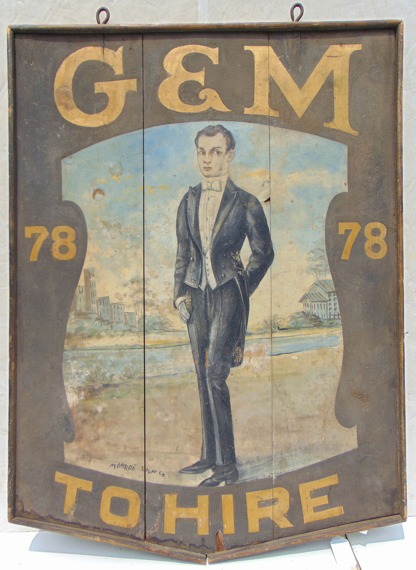TRADE SIGN "G & M TO HIRE" DOUBLE