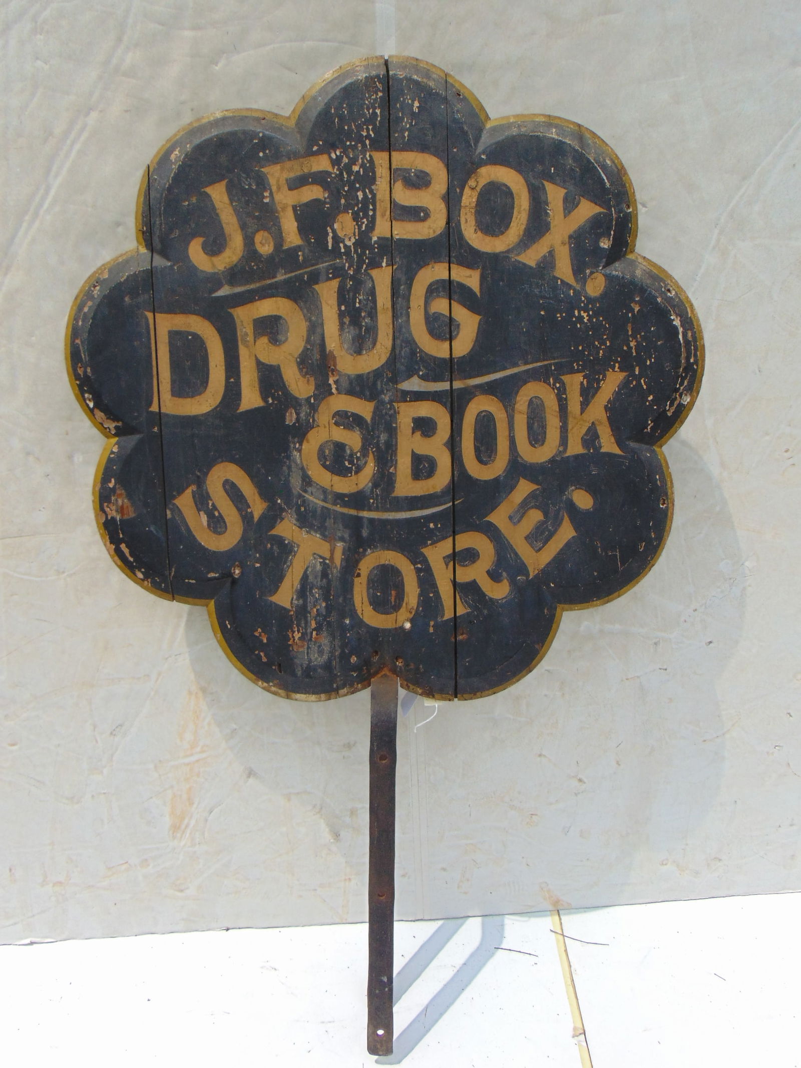 TRADE SIGN "J.F. BOX DRUG & BOOK