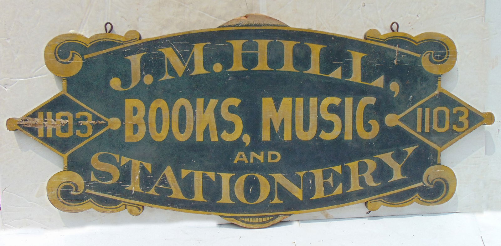 TRADE SIGN "J.M.HILL, BOOKS,