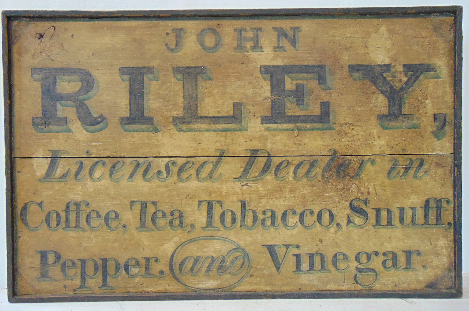 TRADE SIGN, "JOHN RILEY LICENSED
