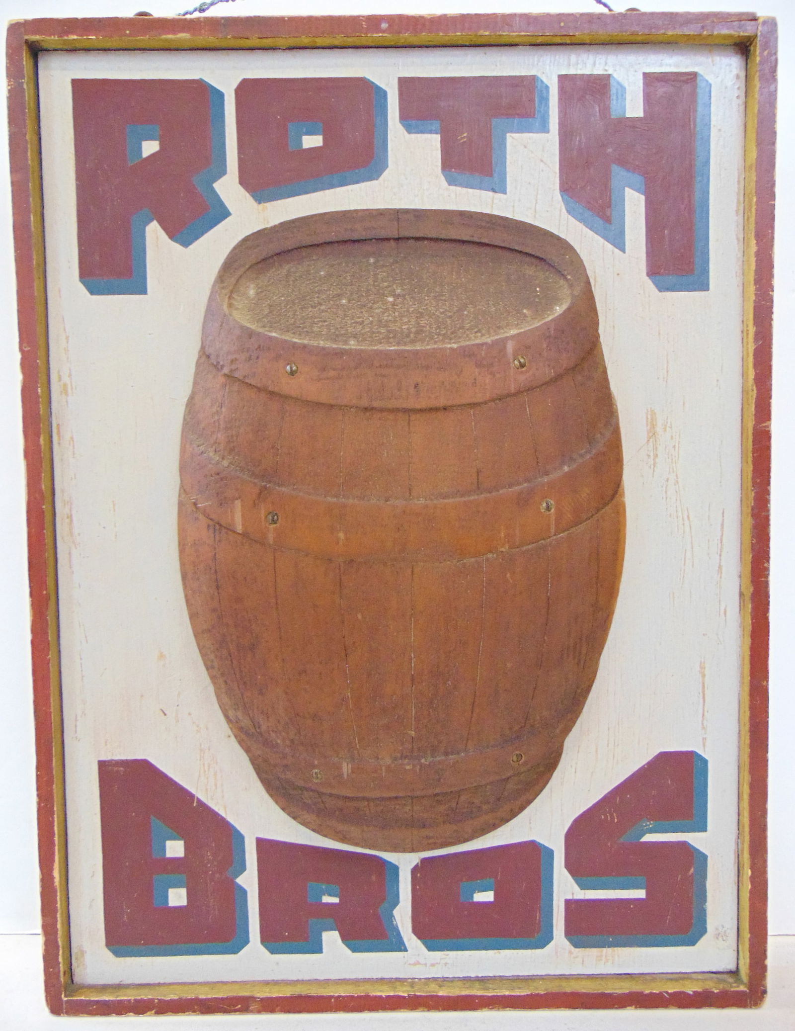TRADE SIGN, PAINTED WOOD W/ APPLIED