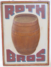 TRADE SIGN, PAINTED WOOD W/ AP