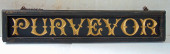 TRADE SIGN, "PURVEYOR" CARVED