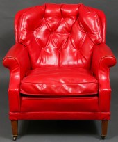 TRADITIONAL TUFTED RED VINYL C