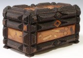 TRAMP ART CHIP CARVED WOOD SEW