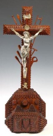TRAMP ART CHIP CARVED WOOD ALT
