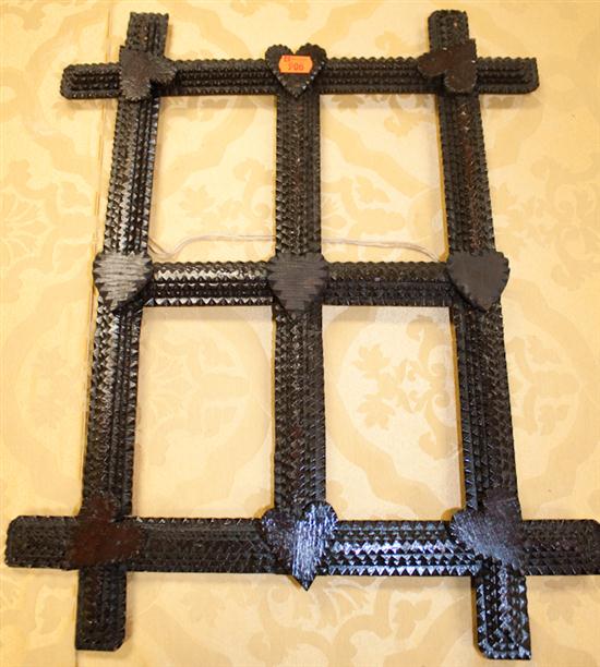 Tramp art frame with heart