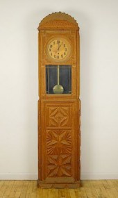 TRAMP ART GRANDFATHER CLOCKTra
