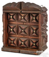 TRAMP ART HANGING CUPBOARD, CA