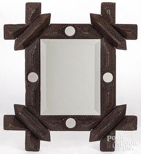 TRAMP ART MIRROR, EARLY 20TH