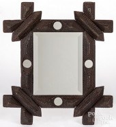 TRAMP ART MIRROR, EARLY 20TH C