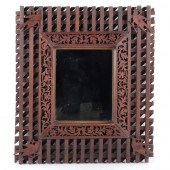 TRAMP ART MIRROR WITH DEEPLY C