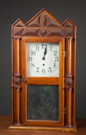 TRAMP ART SHELF CLOCK, AMERICA