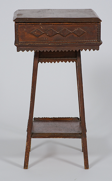 Tramp Art Side Table American early