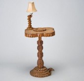 TRAMP ART TABLEA tramp art ped