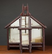 TRAMP ART WOOD BIRDCAGE, AMERI