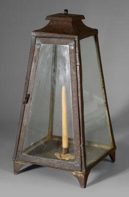 Trapezoidal tin lantern, four
