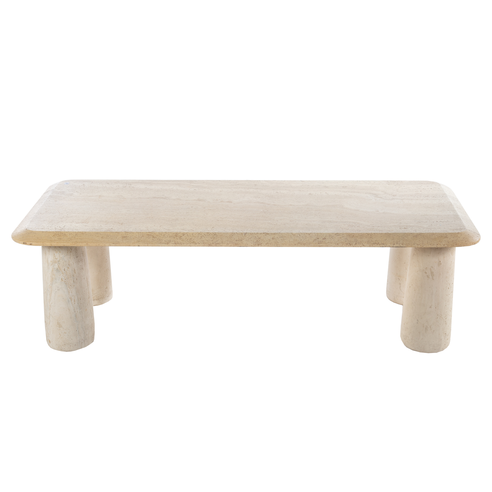 TRAVERTINE COFFEE TABLE, ATTRIBUTED