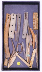 Tray 20pc Antique Eskimo Bone