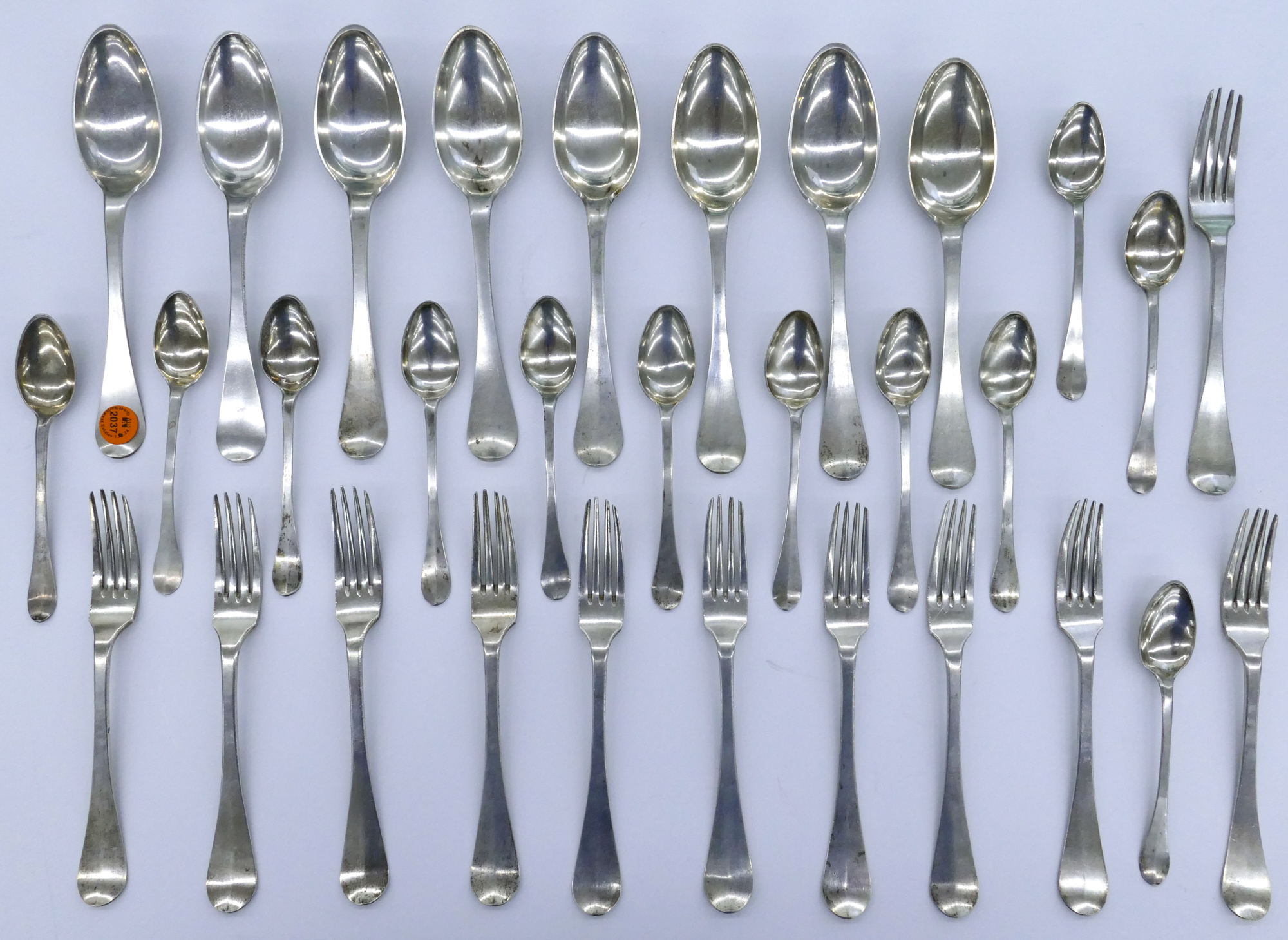 Tray 31pc Antique Hanau Silver