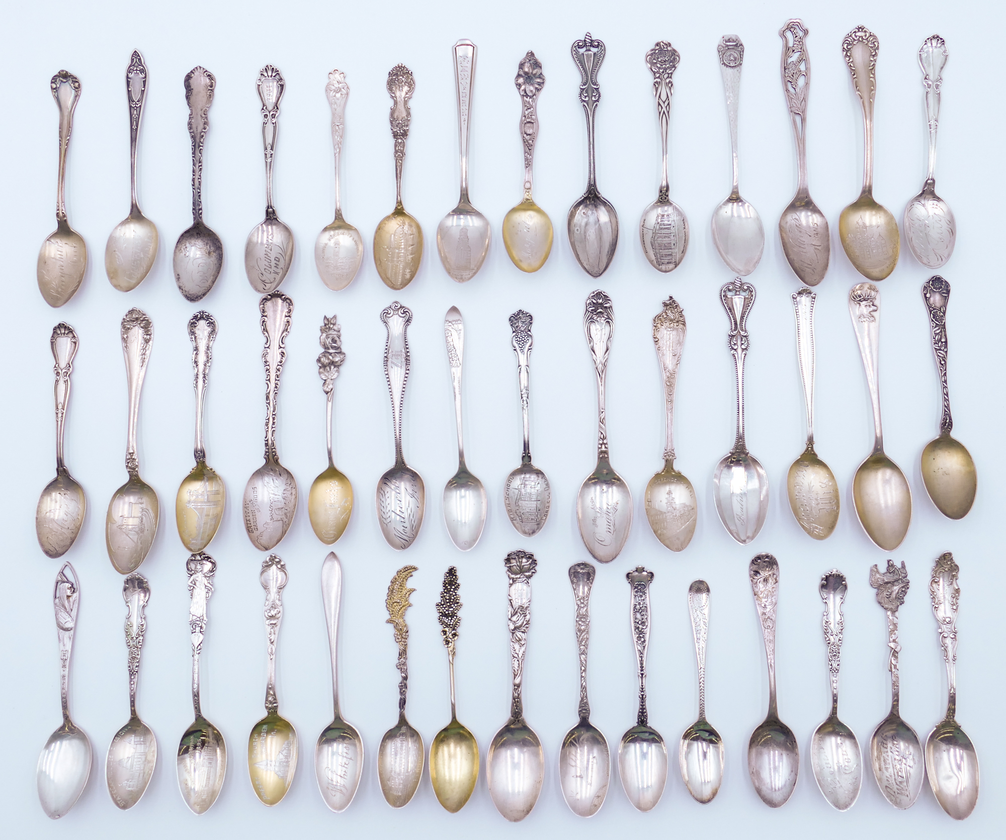Tray 43pc Antique Assorted Sterling