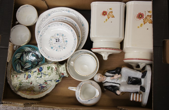 Tray comprising Two Covered Storage