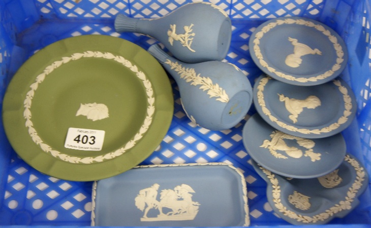 Tray comprising Wedgwood Jasperware