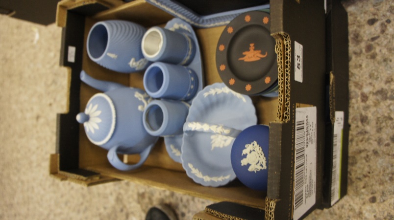 Tray comprising Wedgwood Jasperware