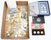 TRAY LOT OF ASSORTED WORLD AND