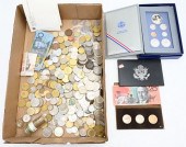TRAY LOT OF ASSORTED WORLD AND