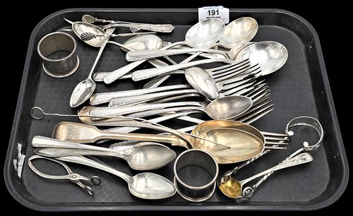 TRAY LOT OF SILVER FLATWARETray Lot