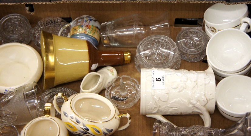 Tray of Mixed Glass and Pottery