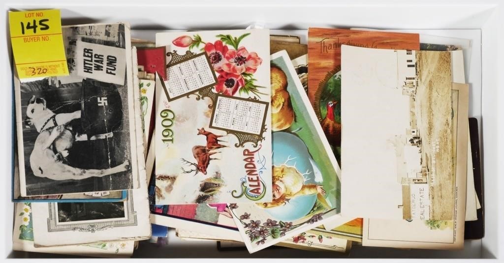 TRAY OF OLD POSTCARDS