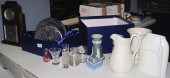 Tray of Vasious Pottery & Glas