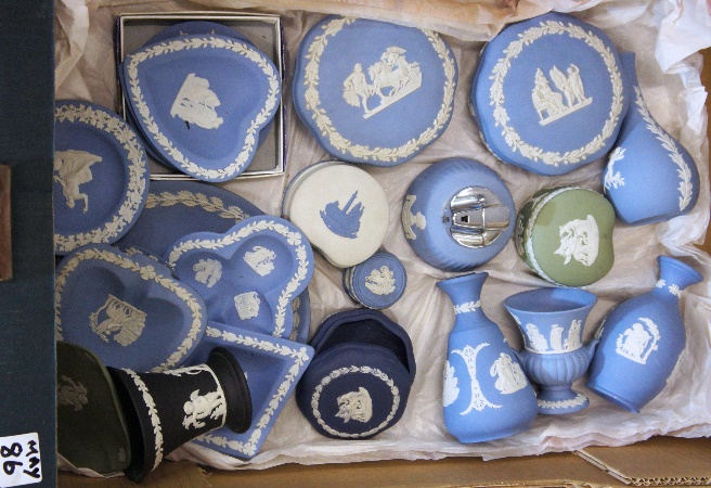 Tray of Wedgwood Jasperware Items