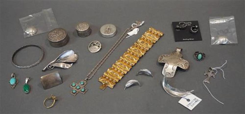 TRAY WITH ASSORTED STERLING