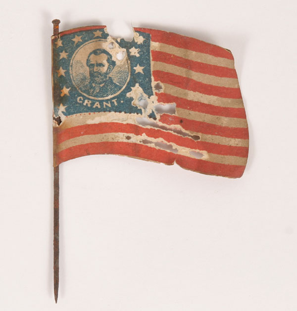 Treated paper campaign flag/pin
