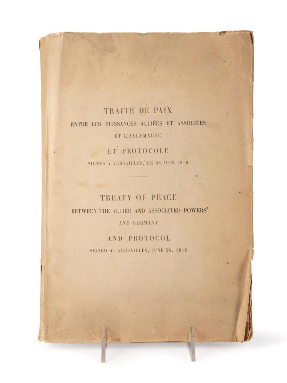 TREATY OF VERSAILLES, FRENCH