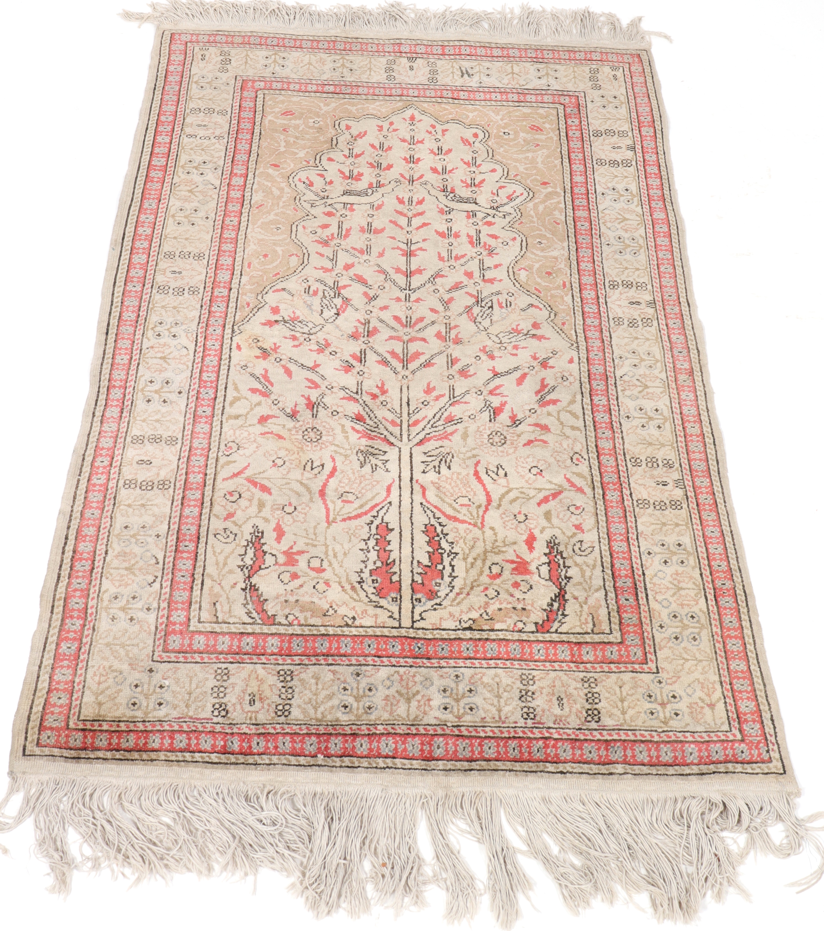 "TREE OF LIFE" PRAYER RUG, 4' 4"