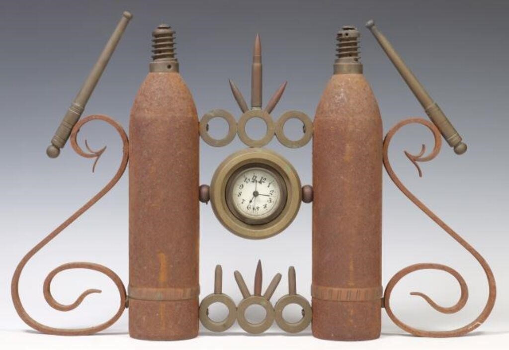 TRENCH ART MANTEL SHELF CLOCKTrench
