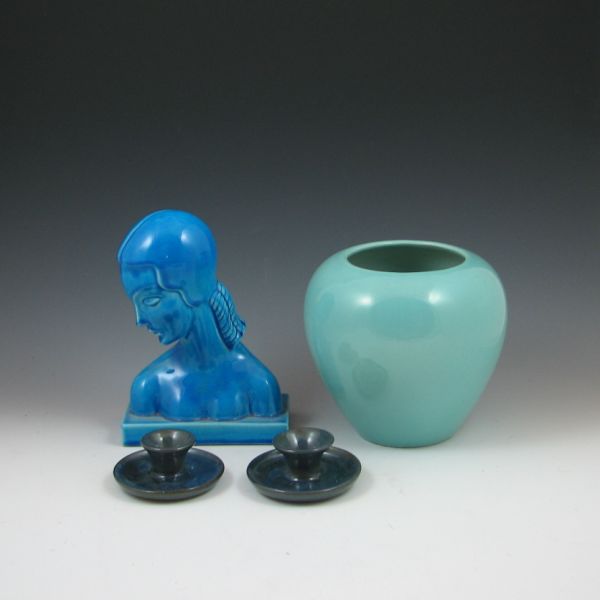 Trenton Art Pottery glossy aqua