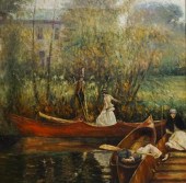 TREVOR JAMES, CANOE RIDE, OIL