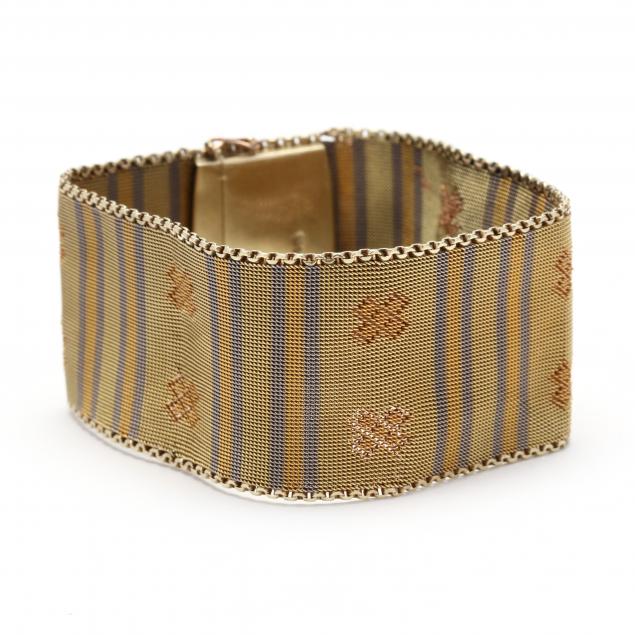 TRI-COLOR GOLD WIDE WOVEN