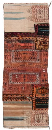TRIBAL BAG FRAGMENT: 2’5” X 6’