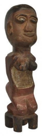 TRIBAL CARVED & POLYCHROMED KN