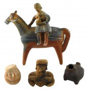 TRIBAL: FOUR CERAMIC FIGURES:
