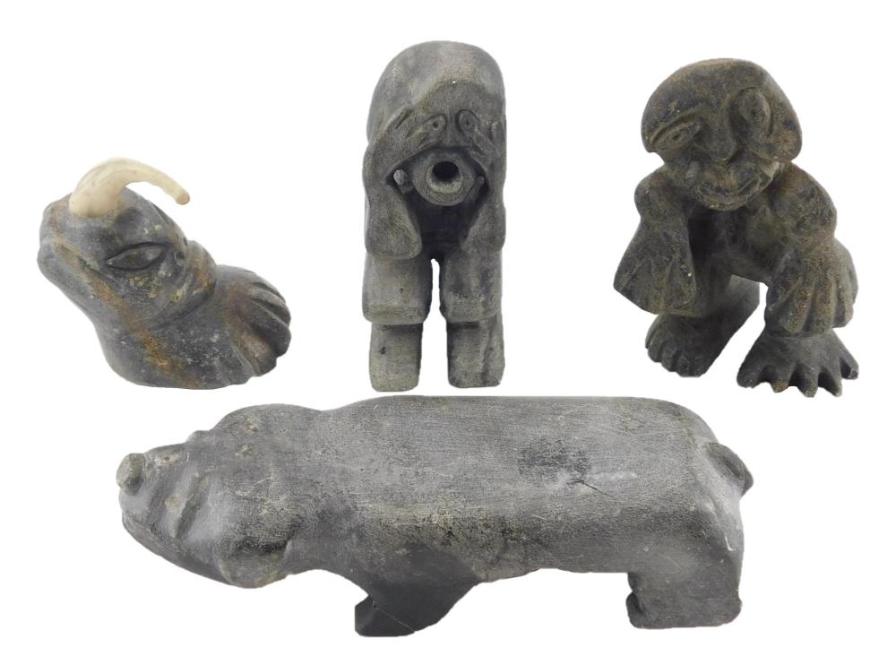 TRIBAL: FOUR SMALL INUIT CARVED