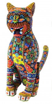 TRIBAL: HUICHOL BEADED JAGUAR