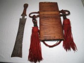 Tribal machete and sheath. Car